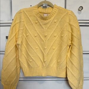 Yellow Cable Knit Sweater